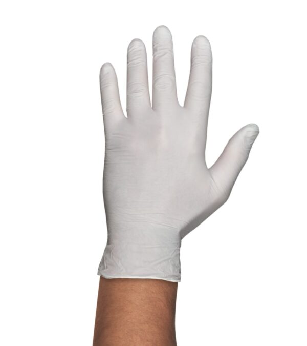 White Cotton Beaded Grip Gloves