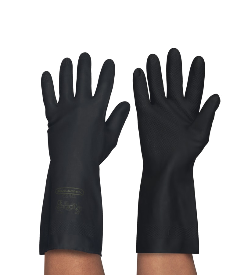 Gants semi-industriels néo/latex noir - Rubberex